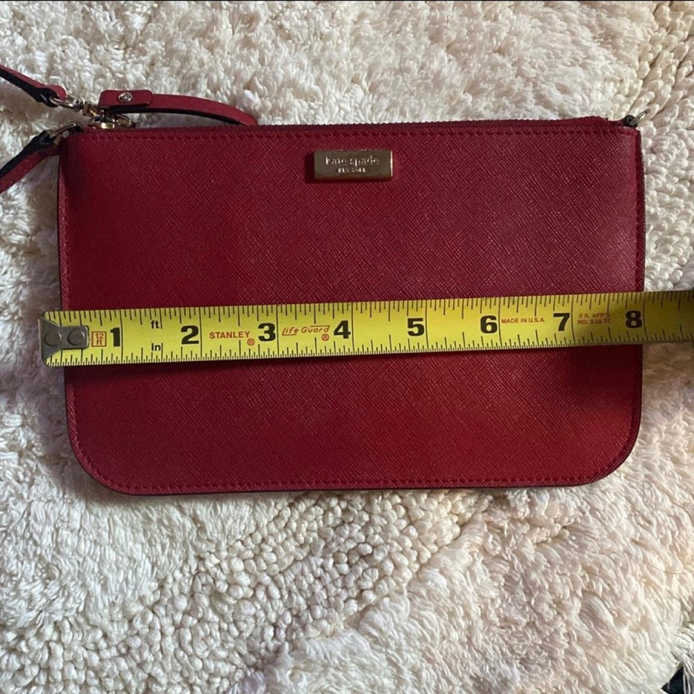 Kate Spade red leather clutch Wristlet